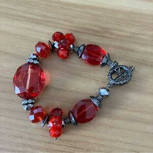 Elegant Red Beaded Bracelet